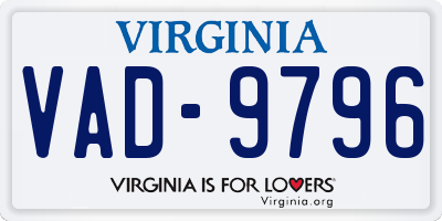 VA license plate VAD9796