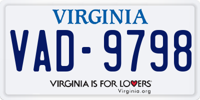 VA license plate VAD9798