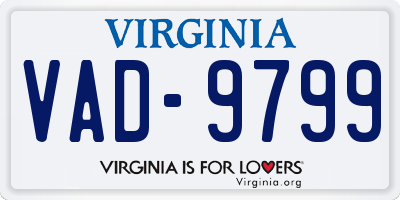VA license plate VAD9799