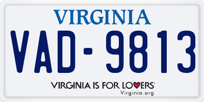 VA license plate VAD9813