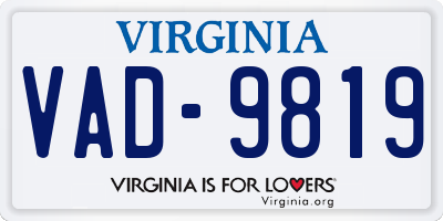 VA license plate VAD9819