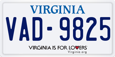 VA license plate VAD9825