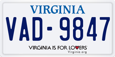 VA license plate VAD9847