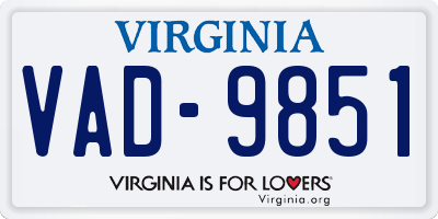 VA license plate VAD9851