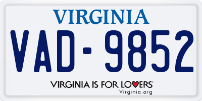 VA license plate VAD9852