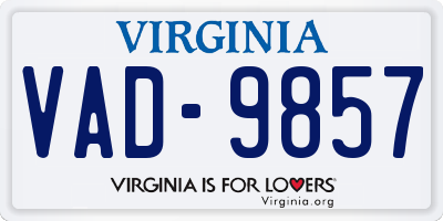 VA license plate VAD9857