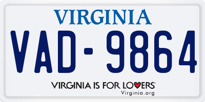 VA license plate VAD9864