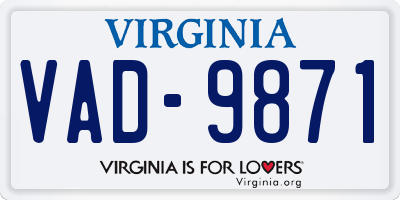 VA license plate VAD9871