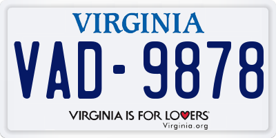 VA license plate VAD9878