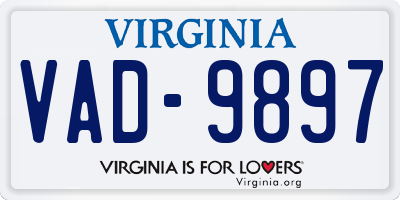 VA license plate VAD9897