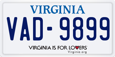 VA license plate VAD9899