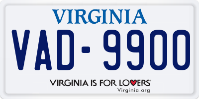VA license plate VAD9900