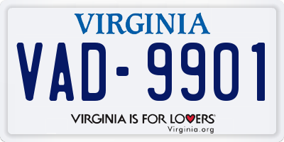 VA license plate VAD9901