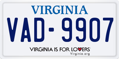 VA license plate VAD9907