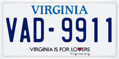 VA license plate VAD9911