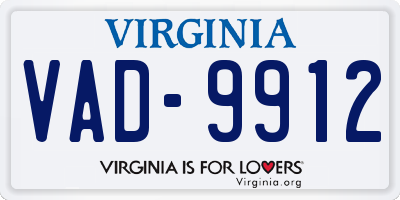 VA license plate VAD9912