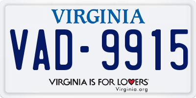 VA license plate VAD9915