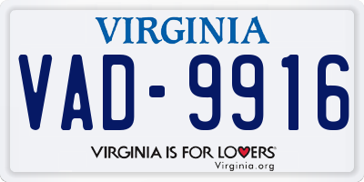 VA license plate VAD9916