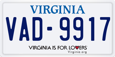 VA license plate VAD9917
