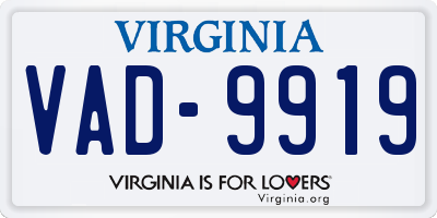 VA license plate VAD9919