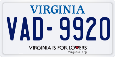 VA license plate VAD9920