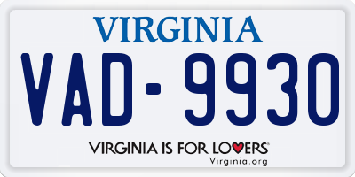VA license plate VAD9930