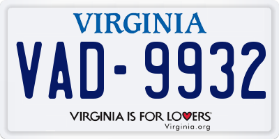 VA license plate VAD9932