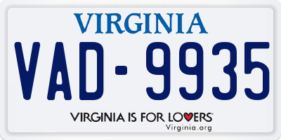 VA license plate VAD9935