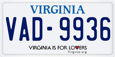 VA license plate VAD9936