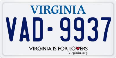 VA license plate VAD9937