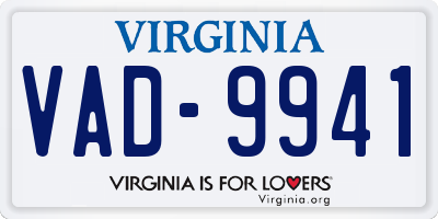 VA license plate VAD9941