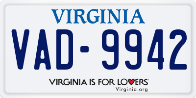 VA license plate VAD9942