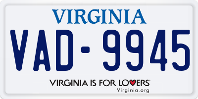 VA license plate VAD9945