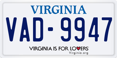 VA license plate VAD9947