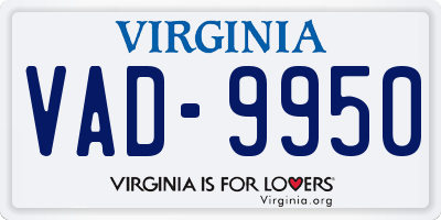 VA license plate VAD9950