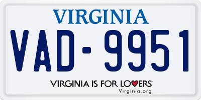 VA license plate VAD9951