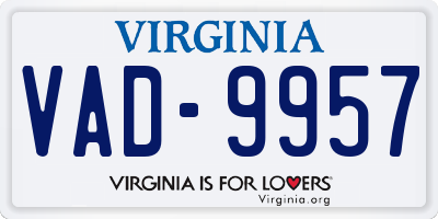 VA license plate VAD9957