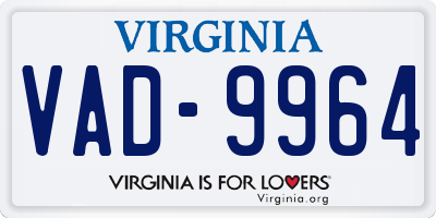 VA license plate VAD9964