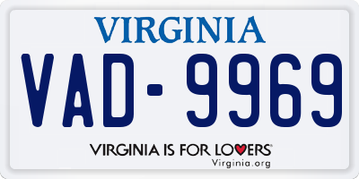 VA license plate VAD9969