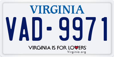 VA license plate VAD9971