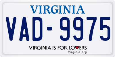 VA license plate VAD9975