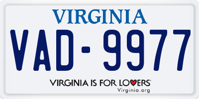VA license plate VAD9977