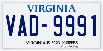 VA license plate VAD9991