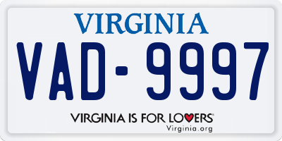 VA license plate VAD9997