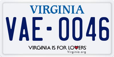 VA license plate VAE0046
