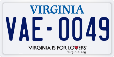 VA license plate VAE0049