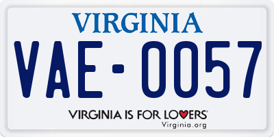 VA license plate VAE0057