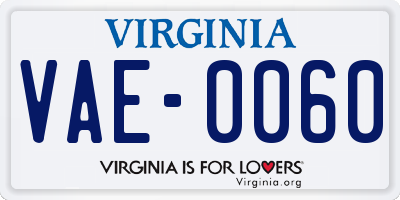 VA license plate VAE0060