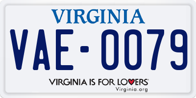 VA license plate VAE0079