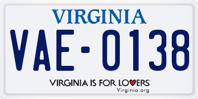 VA license plate VAE0138